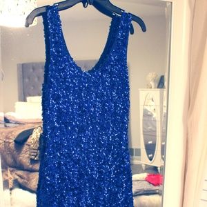 Royal Blue Sequin Mini Dress